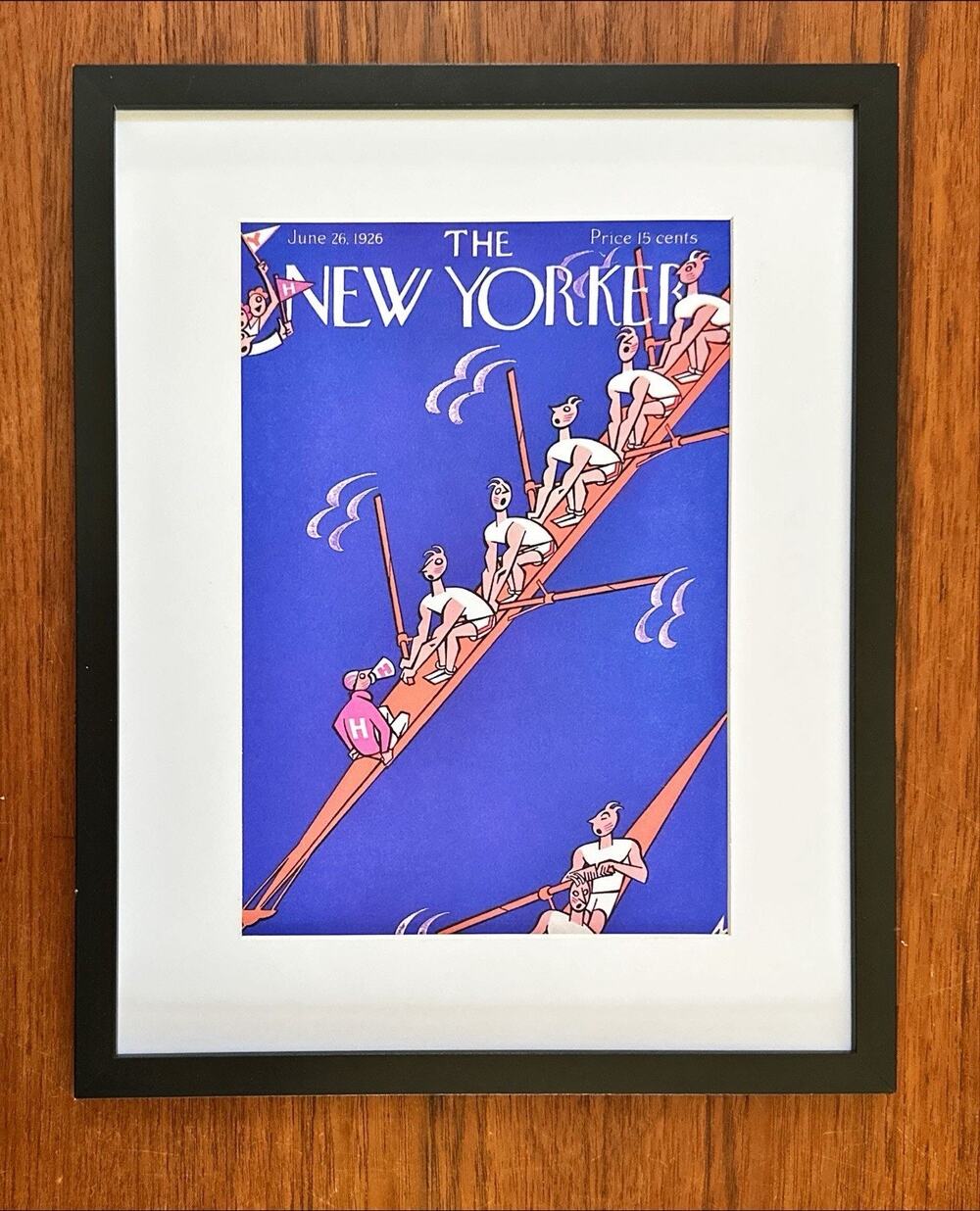 Framed 1926 The New Yorker Magazine June 26 Yale Harvard Sculling Mickey